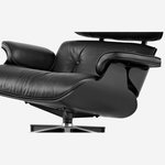 Charles Eames Lounge Chair Replica - Ebony Ash Wood | Black Leather