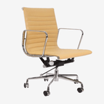 Eames Style EA117 Office Chair – Low Back Ribbed White Leather