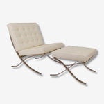 Cream Barcelona Chair with Footrest - Classic Replica