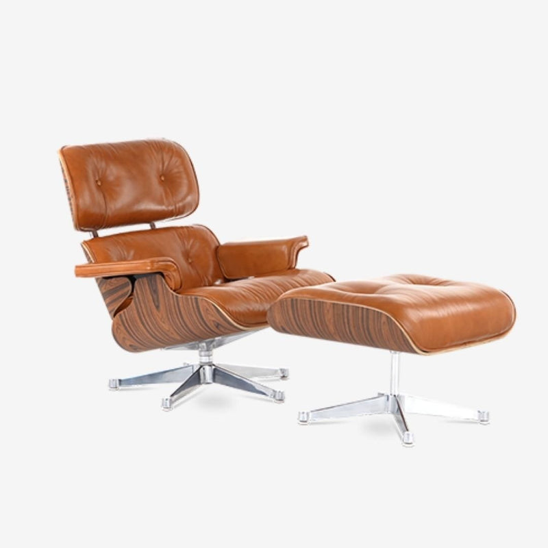 Charles and Ray Eames Lounge Chair & Ottoman - Rosewood & Tan Brown