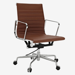 Eames Style EA117 Office Chair – Low Back Ribbed White Leather