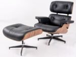 Vitra Eames Lounge Chair in schwarzem Leder und Rosenholz