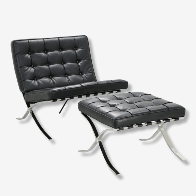 Mies Barcelona Chair with Ottoman