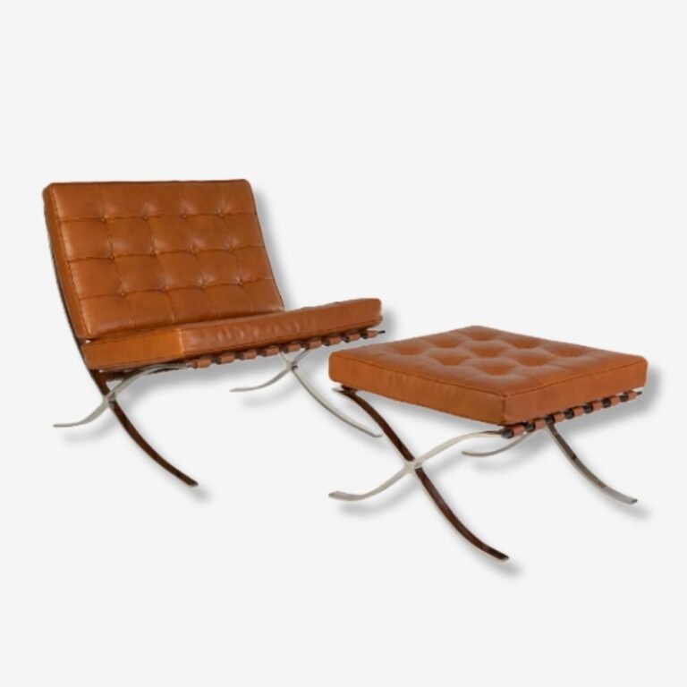 Mies Barcelona Pavilion Chair with Footrest