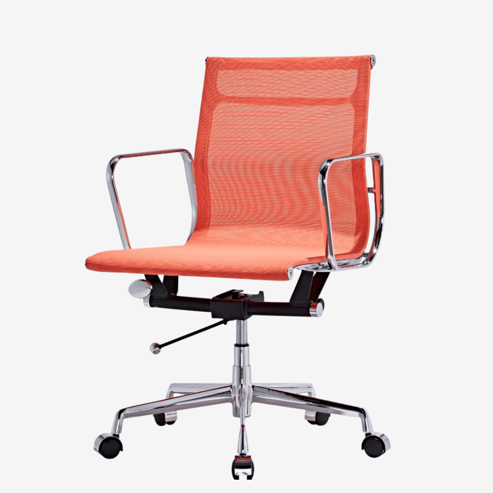 Eames Low Back Mesh Office Chair Orange | Modern EA 117