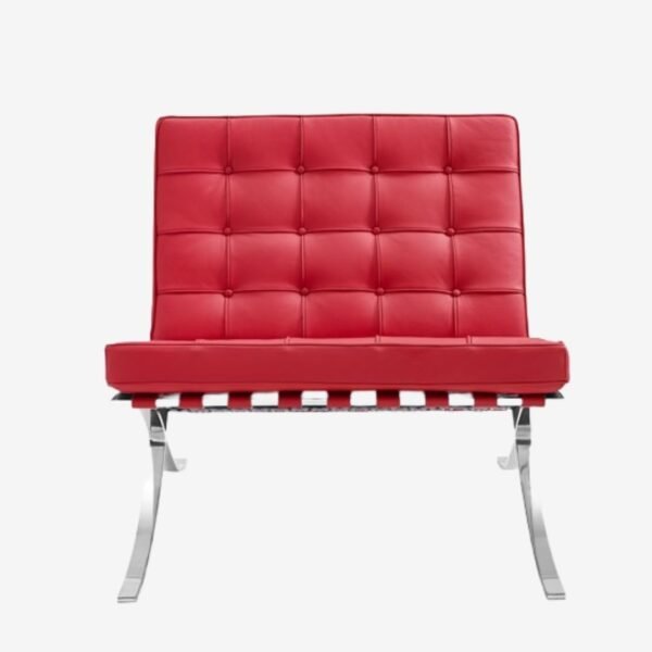 Red Barcelona Chair with Footrest