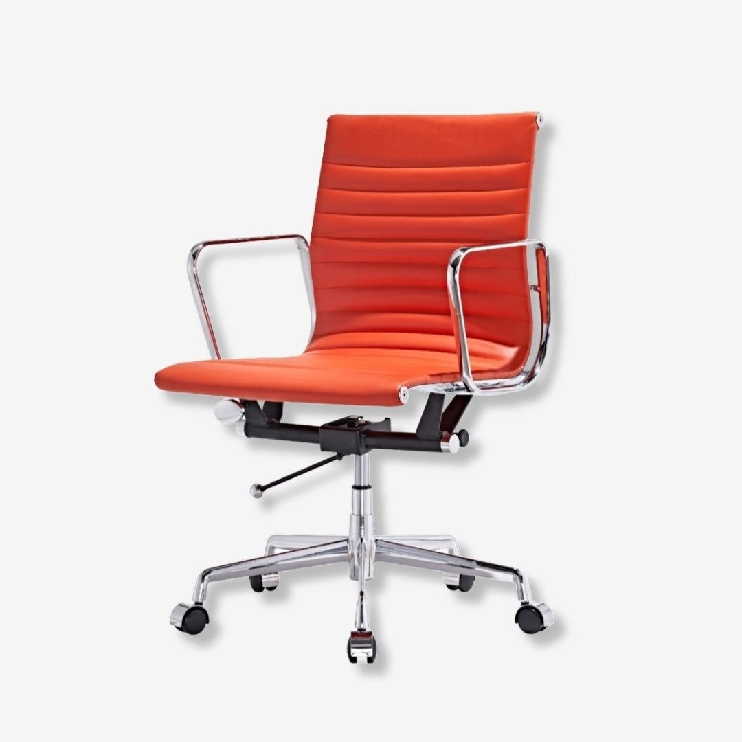 Eames EA117 Low Back Orange Office Chair – Ribbed Design