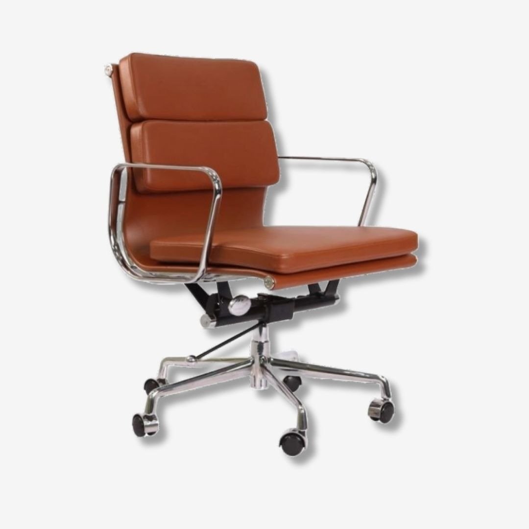 Tan Brown EA117 Office Chair Sale - Soft Pad Low Back | Comfort