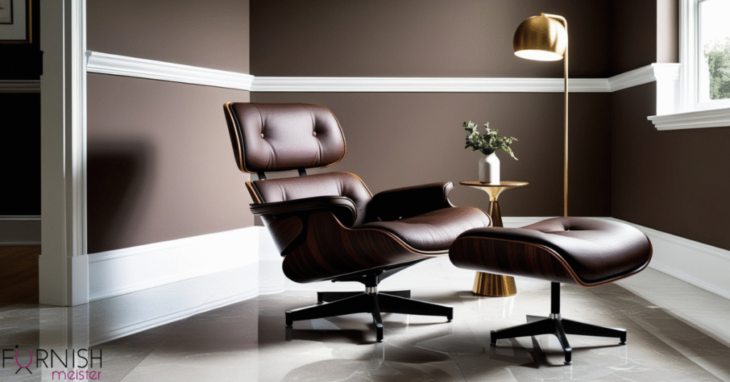 Best Eames Lounge Chair for Living Room with Ottoman in Walnut Finish